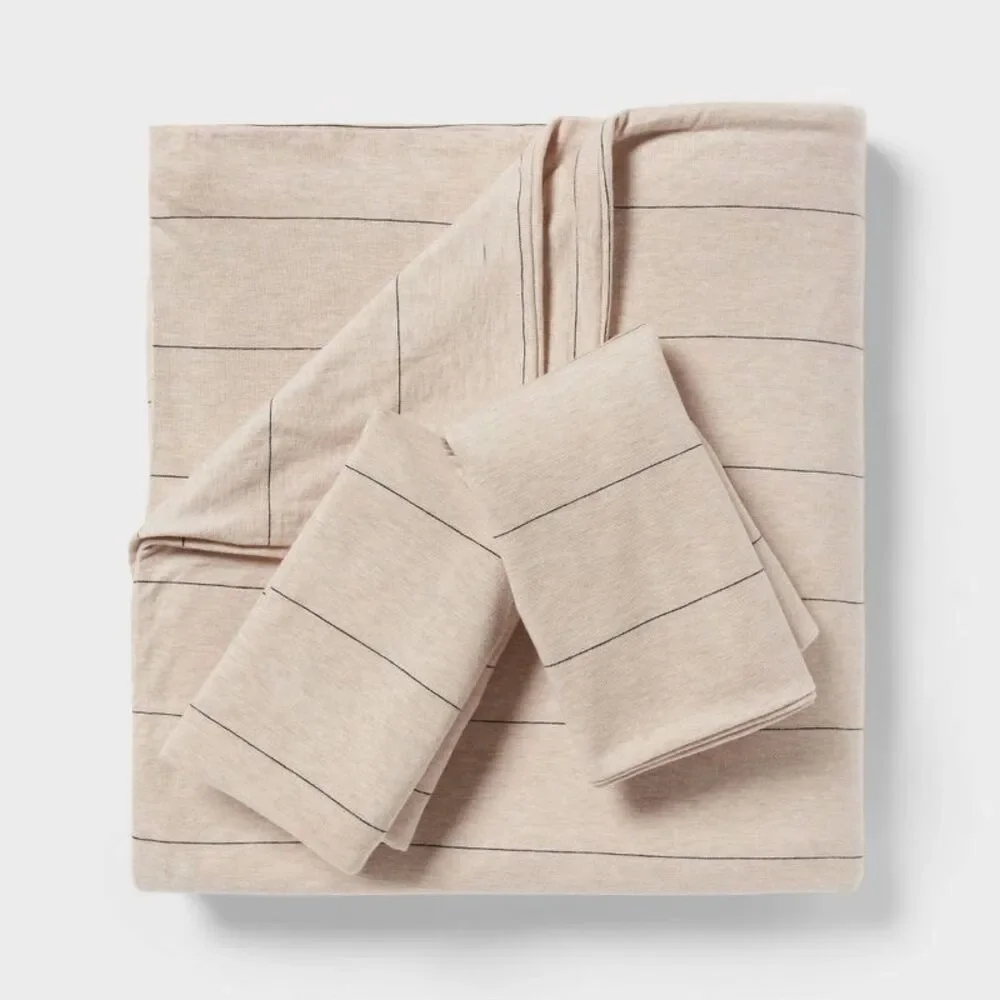 3pc King Jersey Comforter and Sham Set Oatmeal Heather - Threshold